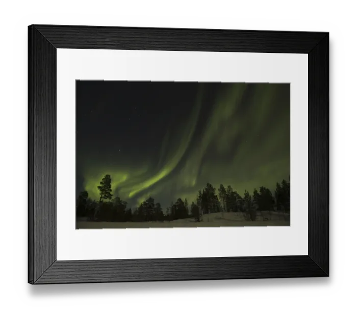Framed Print : Northern Lights, Finnish Forest, Winter