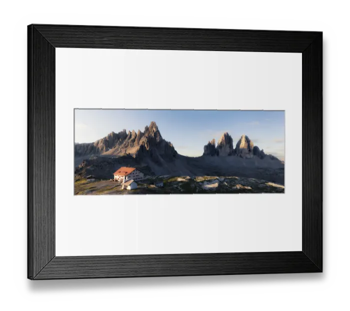 Framed Print : Panorama of Tre Cime and Monte Paterno Framed Print : Panorama of Tre Cime and Monte Paterno