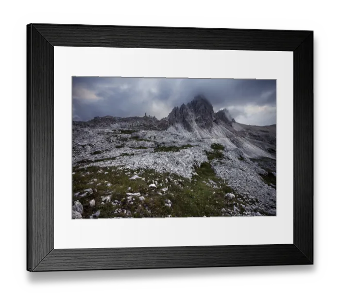 Framed Print : Monte Paterno at cloudy evening, Italian Dolomites