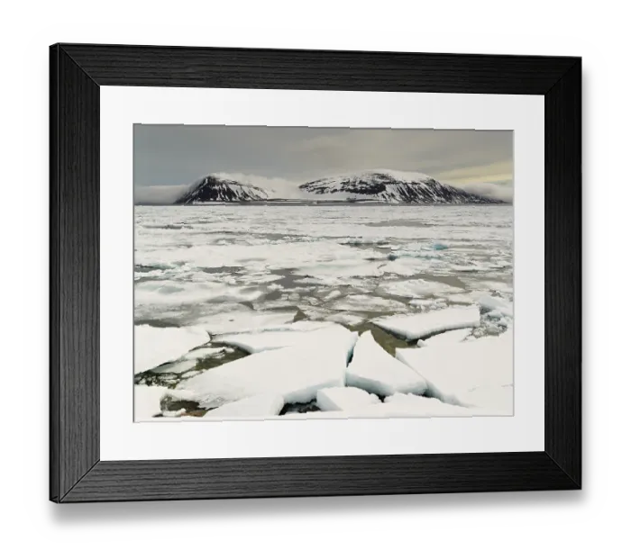 Framed Print : Fjord with pack ice, Phippsoya