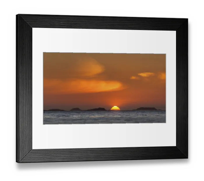 Framed Print : Sunset on the beach of Ramberg