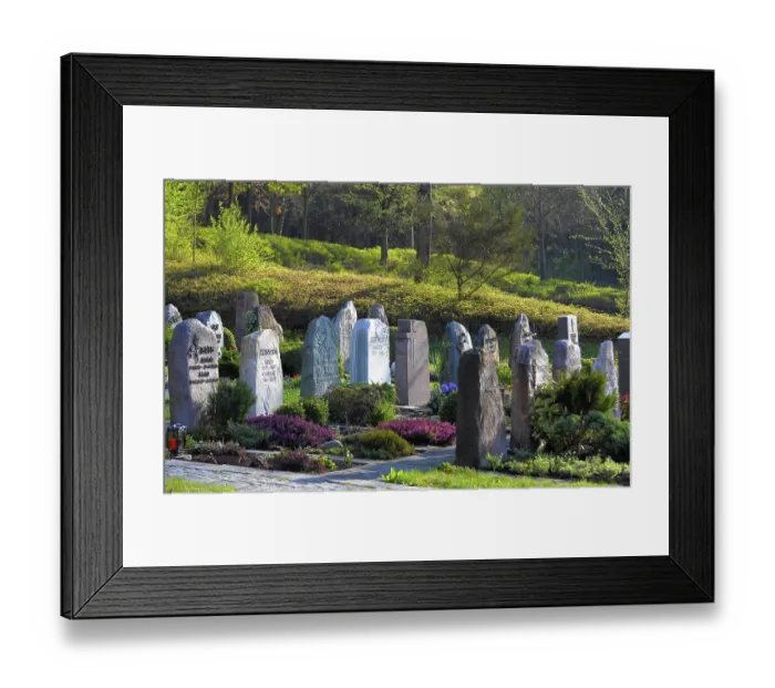 Framed Print : Graves in the Maulbronn Forest Cemetery