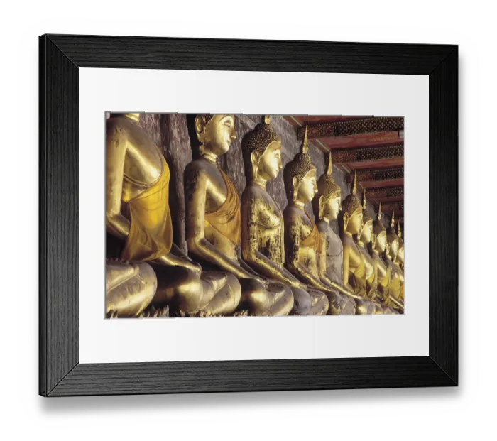 Framed Print : Golden Buddha statues in the Wat Suthat
