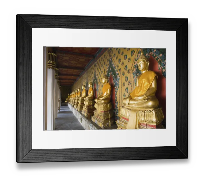 Framed Print : Golden Buddha statue in the Wat Arun Temple