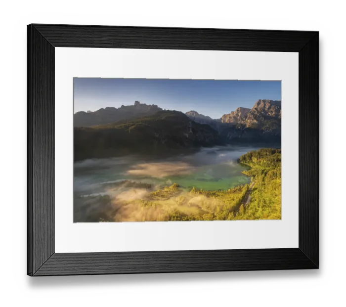 Framed Print : Almsee im Nebel, Totes Gebirge