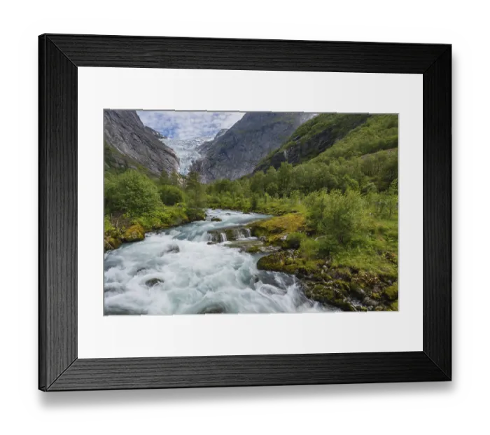 Framed Print : Glacier stream from Briksdalsbreen, Norway, Europe