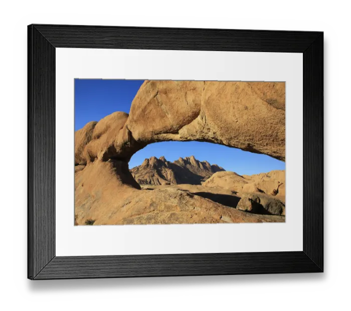 Framed Print : Rock Arch with the Spitzkoppe in the background Framed Print : Rock Arch with the Spitzkoppe in the background