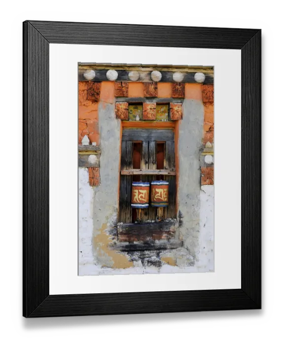 Framed Print : Prayer wheels in the outer wall of a temple Framed Print : Prayer wheels in the outer wall of a temple