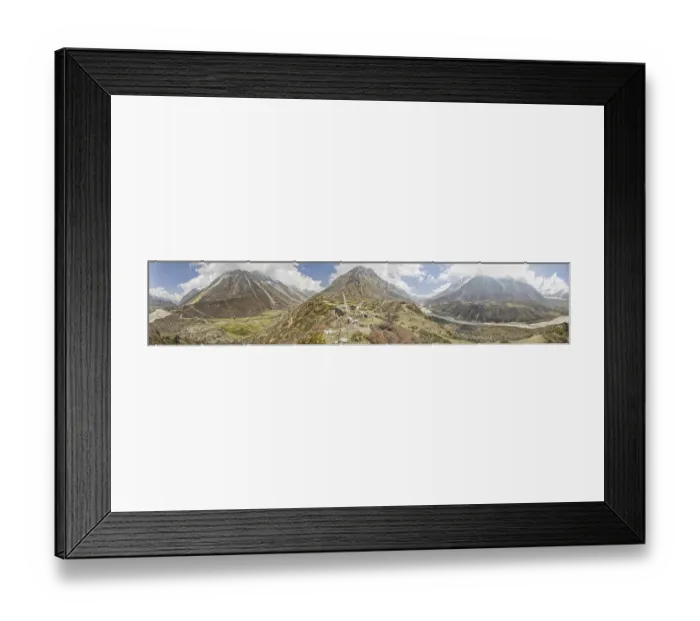 Framed Print : Scenic panorama of deep valley in Nepal on Kanchenjunga trek Framed Print : Scenic panorama of deep valley in Nepal on Kanchenjunga trek