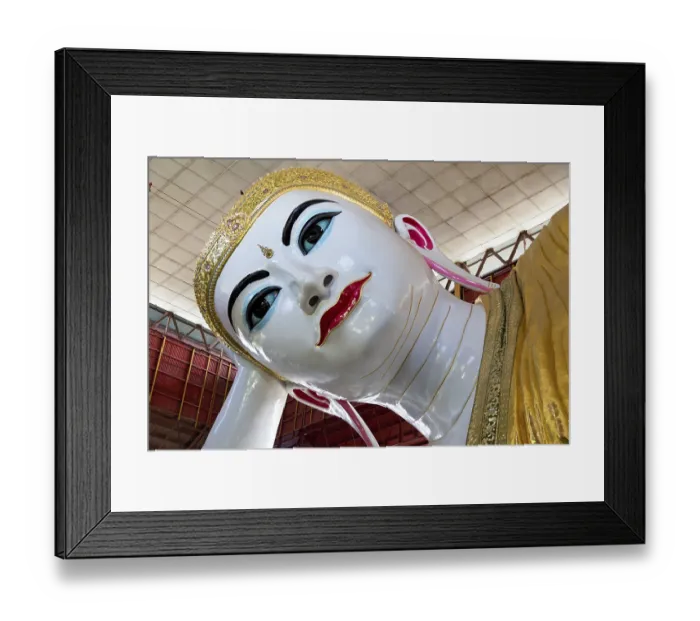 Framed Print : Reclining Buddha in the Kyauk htat gyi pagoda