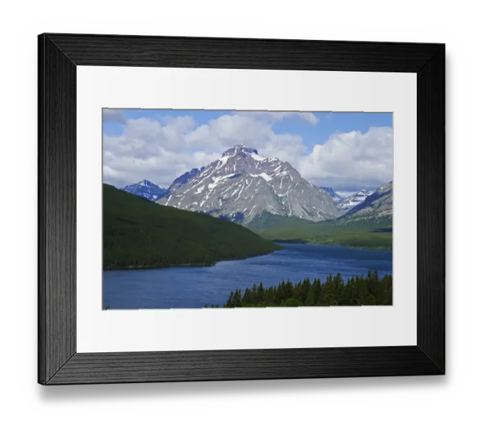Framed Print : Rising Wolf Mountain, Two Medicine Mountain Lake