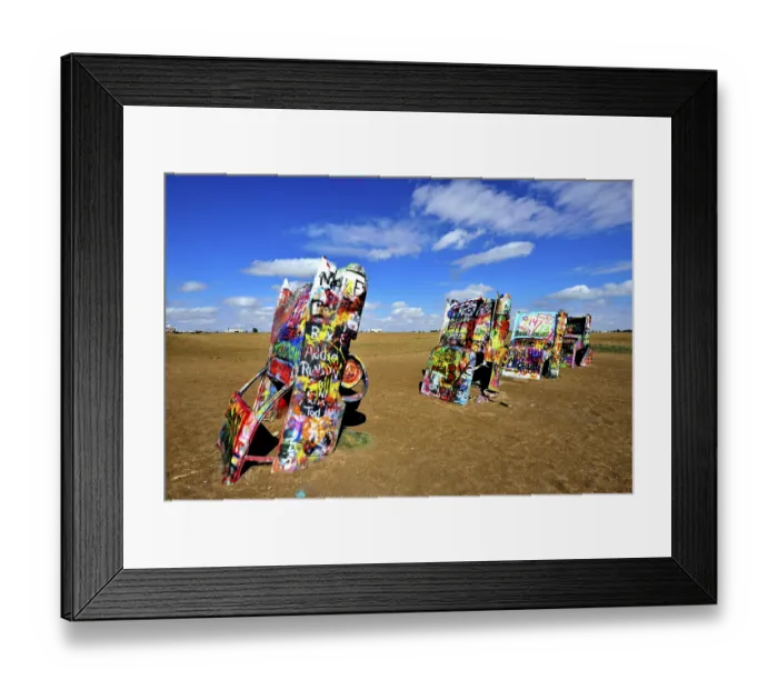 Framed Print : Painted Cadillacs rammed into the ground Framed Print : Painted Cadillacs rammed into the ground