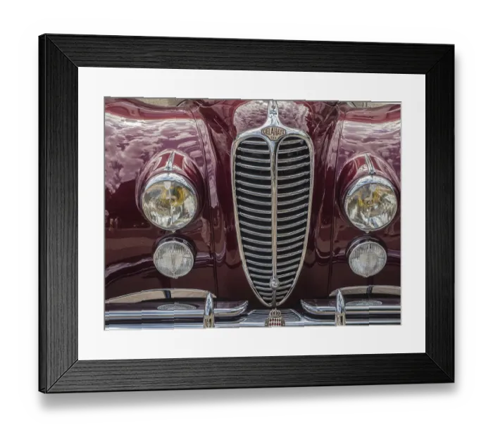 Framed Print : Close-up, Delahaye radiator grille