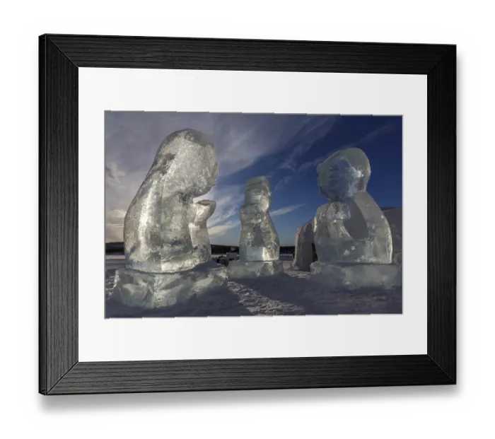 Framed Print : Ice sculptures in front of Icehotel