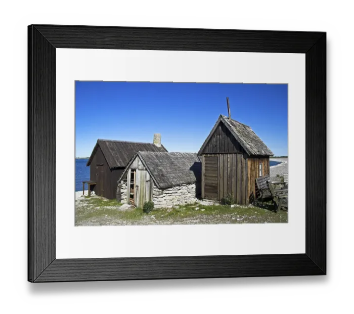 Framed Print : Fishing village Helgumannen, Island Faroe