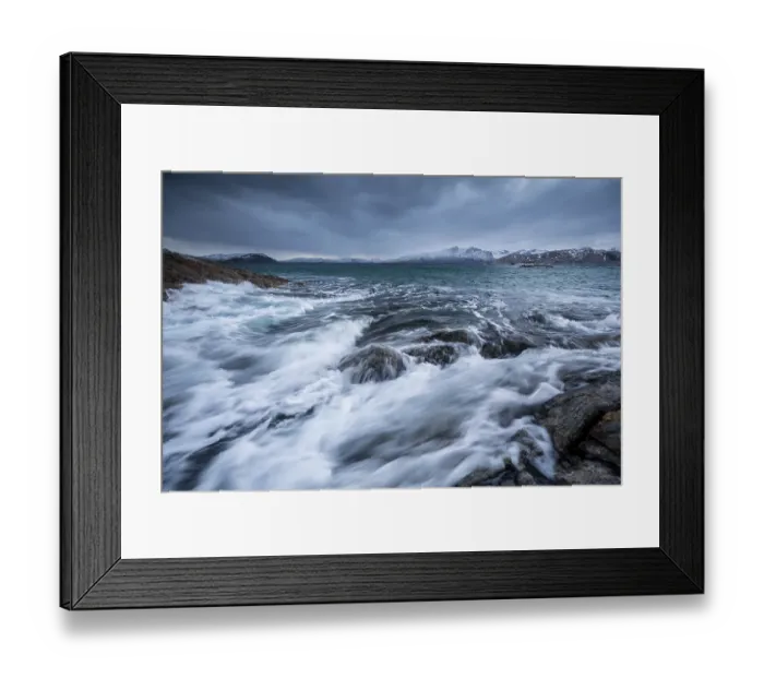 Framed Print : Dark clouds over the stormy sea Framed Print : Dark clouds over the stormy sea