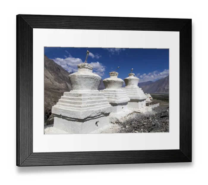 Framed Print : Sacred stupas in Ladakh, northern India