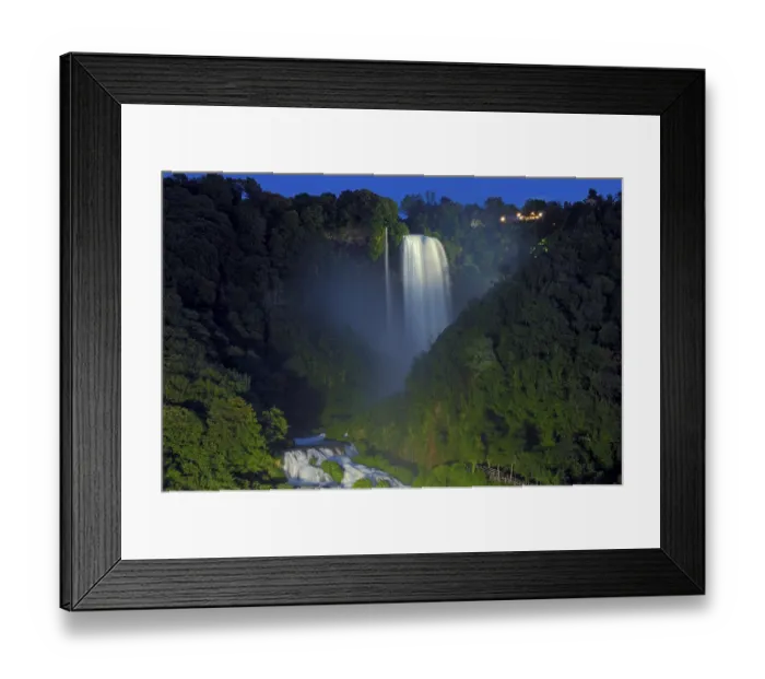 Framed Print : Marmore waterfalls at night, Cascata delle Marmore