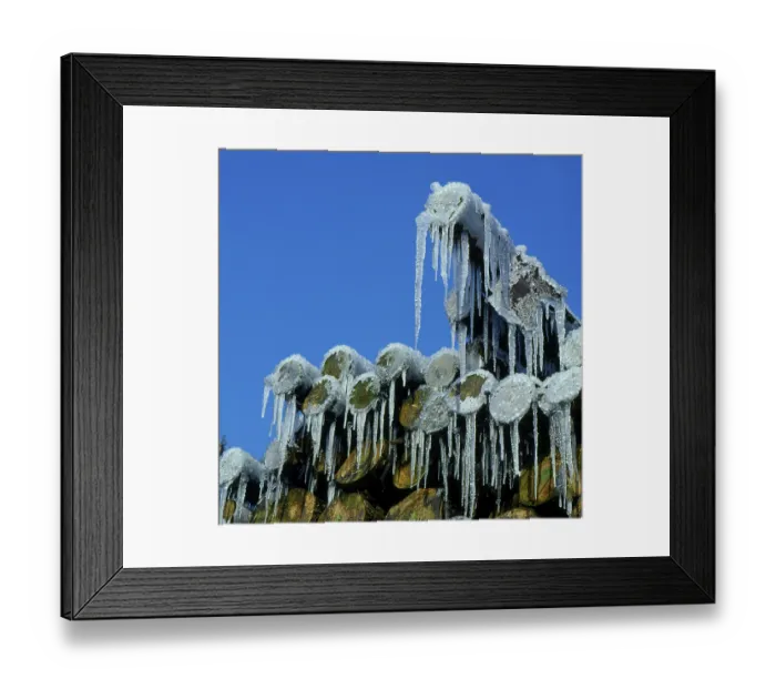 Framed Print : Timber yard, icy tree trunks in the Black Forest Framed Print : Timber yard, icy tree trunks in the Black Forest
