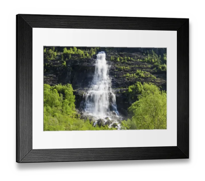 Framed Print : Waterfall, Fortundalen (Fortunsdalen) Framed Print : Waterfall, Fortundalen (Fortunsdalen)