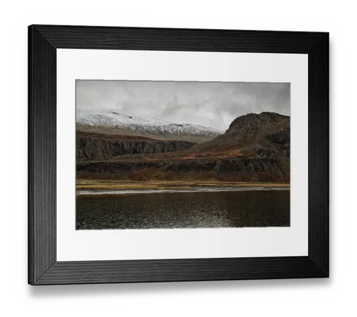 Framed Print : Mountains in Borgarfjordur Eystri in east Iceland in a cloudy day