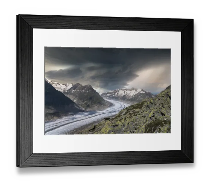 Framed Print : Landscape with the Aletsch Glacier World Heritage Site