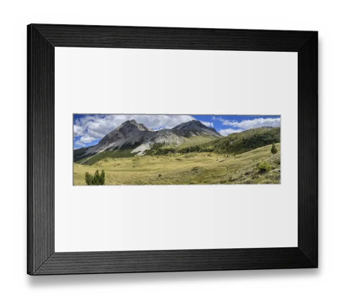 Framed Print : Pass da Costainas with Piz Starlex and Piz Murtera with mountain basin Foppa da Tamangur Framed Print : Pass da Costainas with Piz Starlex and Piz Murtera with mountain basin Foppa da Tamangur