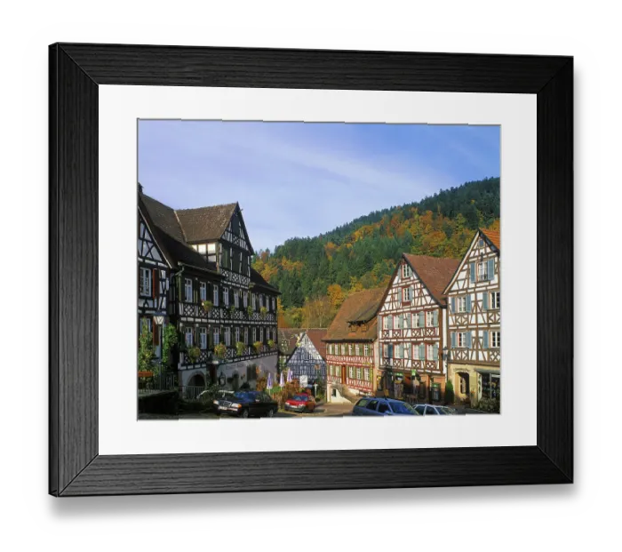 Framed Print : Schiltach Baden-Wuerttemberg Germany town square