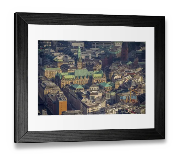 Framed Print : Aerial view, city hall, Hamburg, Germany, Europe Framed Print : Aerial view, city hall, Hamburg, Germany, Europe