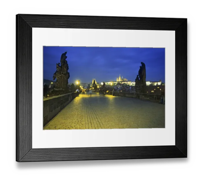 Framed Print : Charles Bridge and the Prague Castle on the HradDany