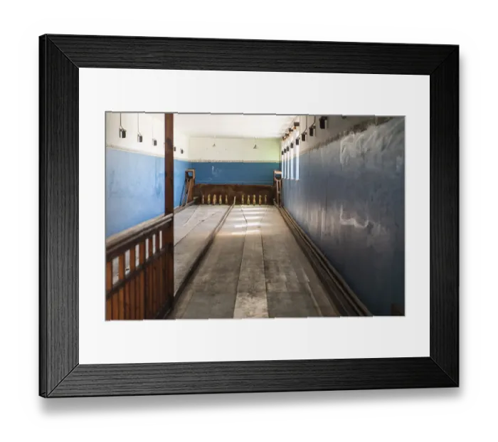 Framed Print : Historic bowling alley, Kolmanskop Framed Print : Historic bowling alley, Kolmanskop