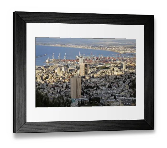 Framed Print : View of Haifa, Israel, Middle East, Asia