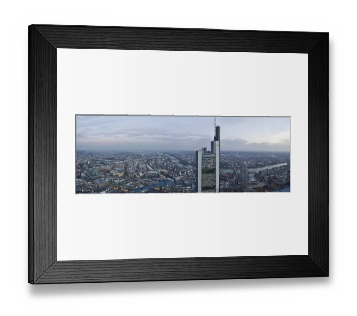 Framed Print : Panorama shot, city centre and Commerzbank Framed Print : Panorama shot, city centre and Commerzbank