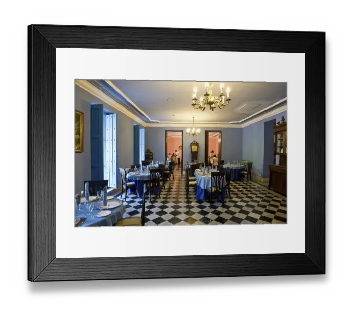 Framed Print : Dining room in the Santa Isabel Hotel in Havana Framed Print : Dining room in the Santa Isabel Hotel in Havana