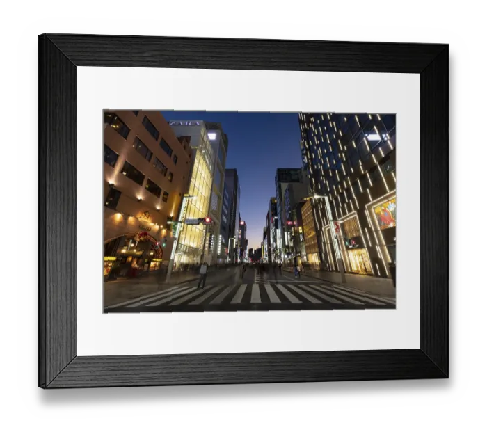 Framed Print : Shopping mile at dusk, Ginza, Tokyo, Japan, Asia