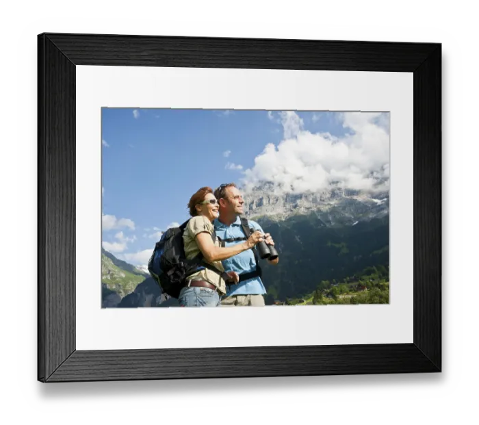 Framed Print : Hikers in the Swiss Alps, Grindelwald