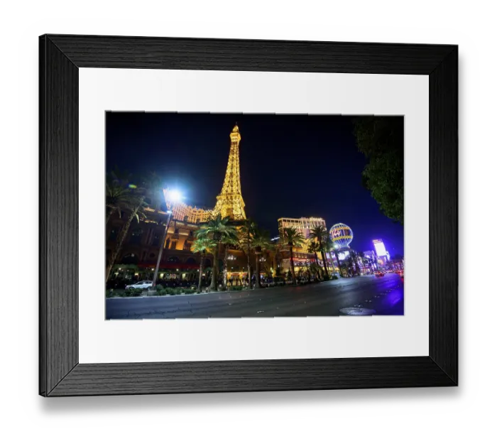 Framed Print : Illuminated Paris Las Vegas Hotel and Casino at night Framed Print : Illuminated Paris Las Vegas Hotel and Casino at night
