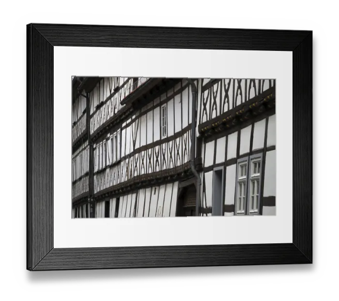 Framed Print : Half-timbered houses in Muehlhausen