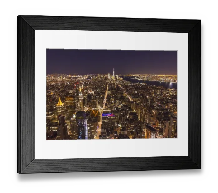 Framed Print : Illuminated Cityscape of Manhattan Framed Print : Illuminated Cityscape of Manhattan