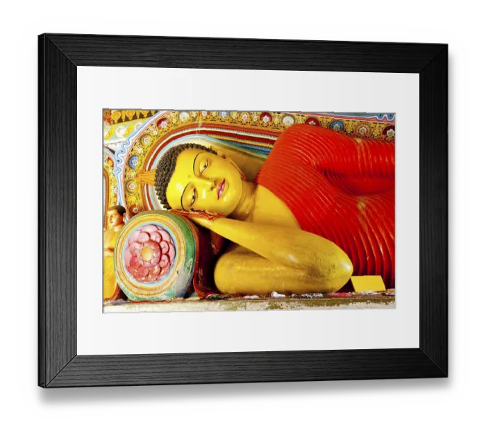 Framed Print : Reclining buddha in isurumuniya temple