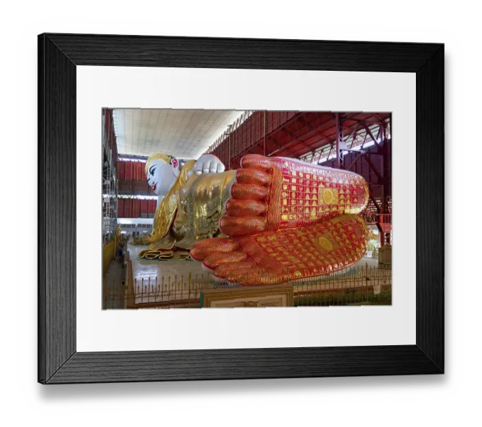 Framed Print : Reclining Buddha in the Kyauk htat gyi pagoda Framed Print : Reclining Buddha in the Kyauk htat gyi pagoda