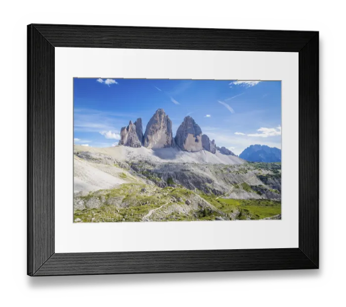 Framed Print : Three Peaks, North faces, Dolomites