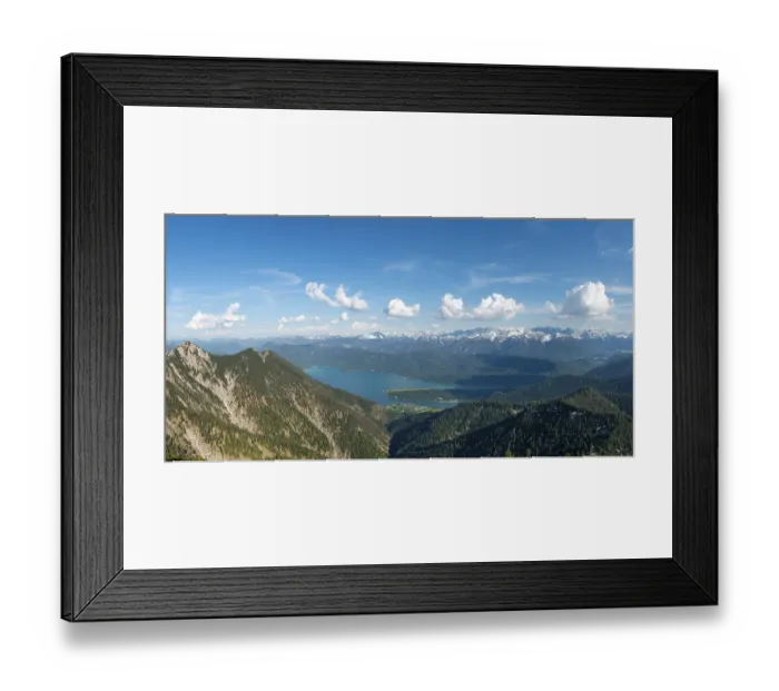 Framed Print : View of mountain panorama with Walchensee and Karwendel mountains