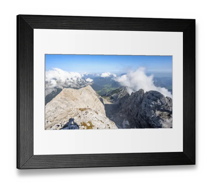 Framed Print : View from the summit of the Hochkalter
