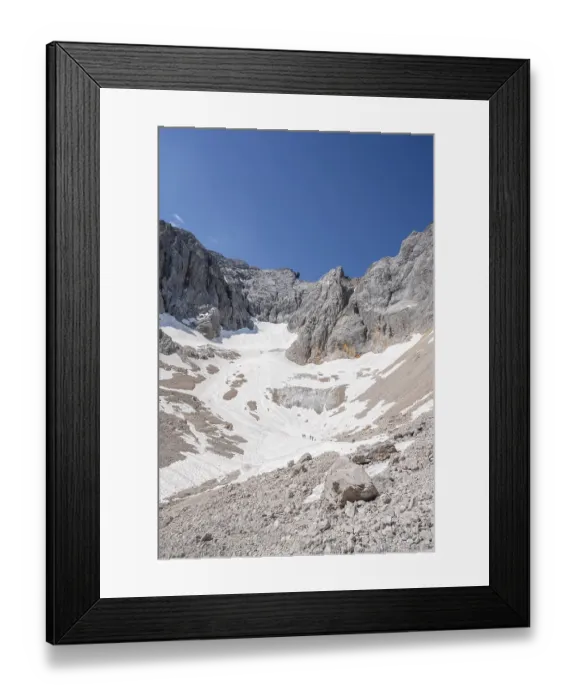 Framed Print : Mountain basin with glacier remnant of the Hoellentalferner
