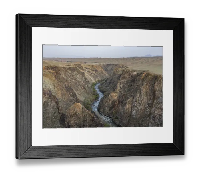 Framed Print : Aerial of the Charyn gorge and river Framed Print : Aerial of the Charyn gorge and river