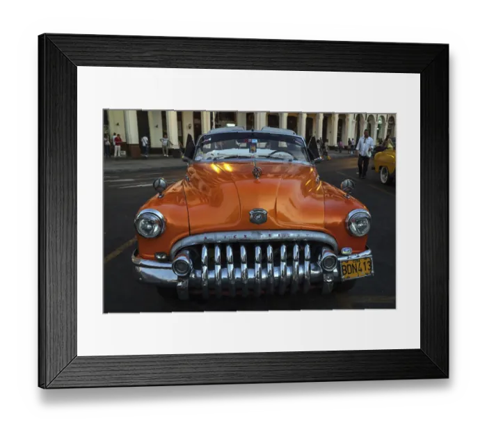 Framed Print : Orange vintage car, 1950s Buick Framed Print : Orange vintage car, 1950s Buick