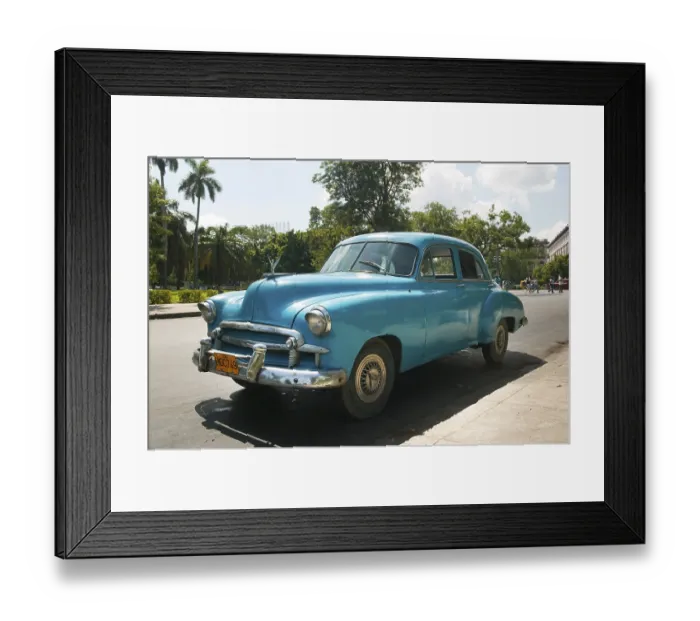 Framed Print : Vintage car in Havana, Cuba, Central America
