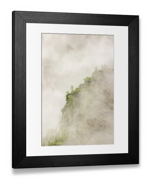 Framed Print : Wisps of mist cover the Karwendel mountains in the Grosser Ahornboden nature reserve Framed Print : Wisps of mist cover the Karwendel mountains in the Grosser Ahornboden nature reserve