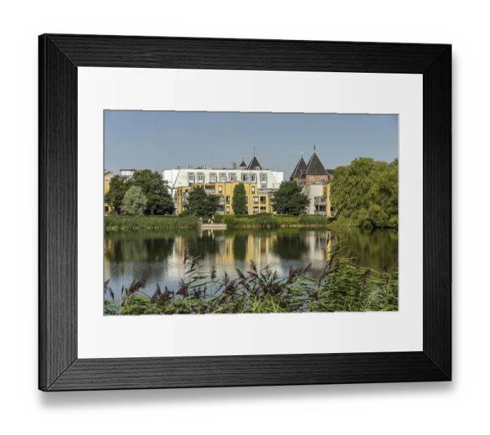 Framed Print : Saint Joergens Lake, one of the central Copenhagen lakes